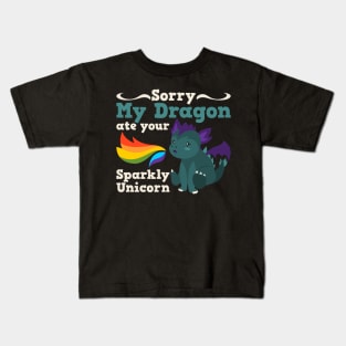 Sparkly Unicorn Dragon Shirt Kids T-Shirt
